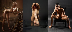 zdjęcie amatorskie Nude Wallpaper Triptychs