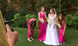 amateur photo Bride and her bridesmaids gone wild 