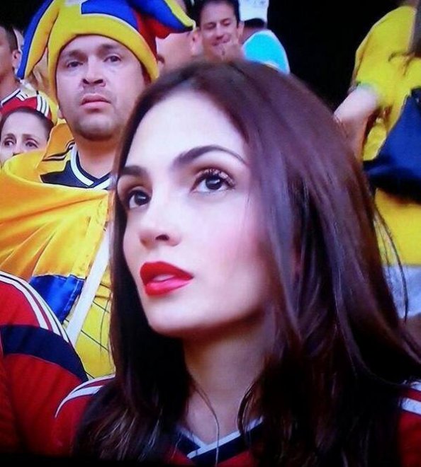 Colombian beauty from the Brazil vs. Colombia match today