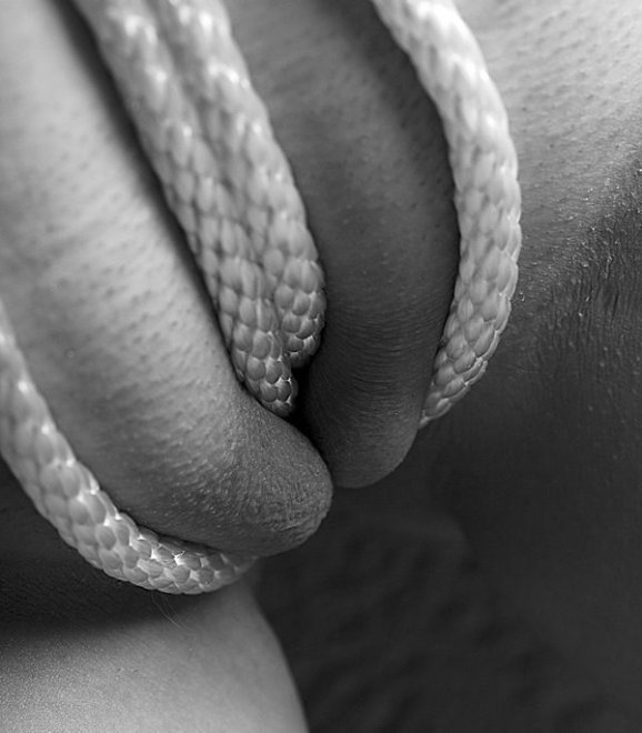 Close-up Black-and-white Hand Rope Finger