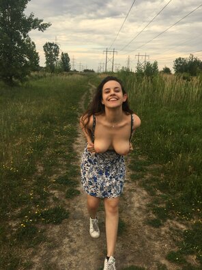 amateur photo always happy to show you my titties wherever we go