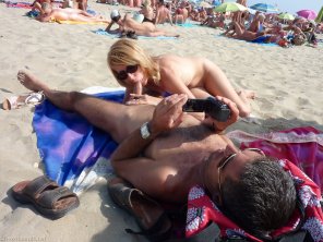 photo amateur She is shading his prick from the blistering midday sun