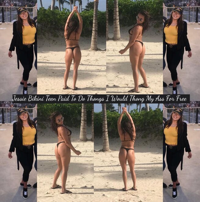 Jessie Bikini Teen Native Indian Stripper Black Bikini & Thong Challenge 01