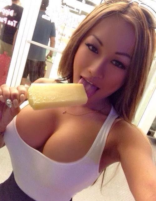 Busty Asian Babes Porn - Busty asian girl licking ice cream Porn Pic - EPORNER
