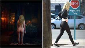 Elle Fanning's ass clothed and bare