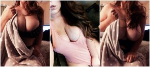 foto amateur Enormous round natural boobs