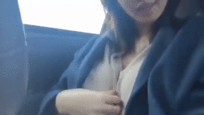  Fantastic Asian Road Trip Tits and With a Side of Pussy Play - Multiple GIF Highlights of This Hottie