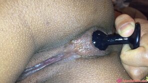 amateur pic her asshole gripping this buttplug so tight