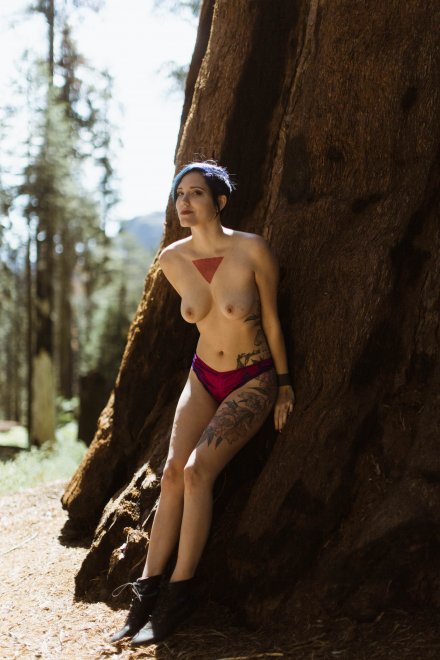 Me being nearly naked and very mischievous in Sequoia National Park