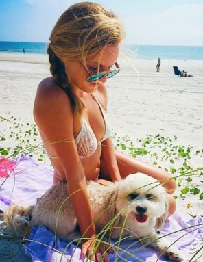 foto amadora Beach with dog