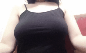 amateur photo Goth bitch shows big tits