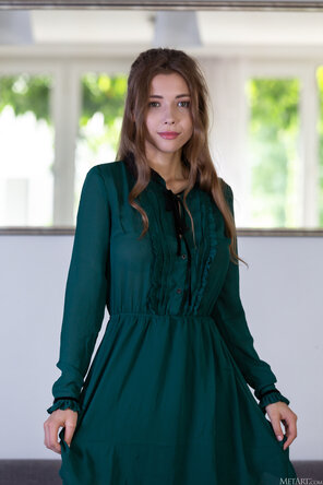 アマチュア写真 MetArt_Green-Dress_Mila-Azul_high_0009
