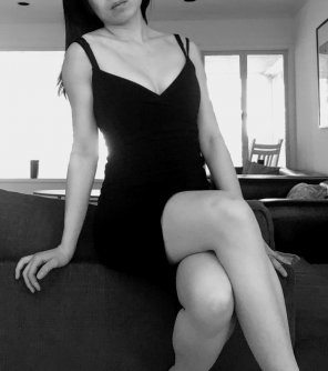 foto amadora Black Clothing Leg Shoulder Black-and-white 