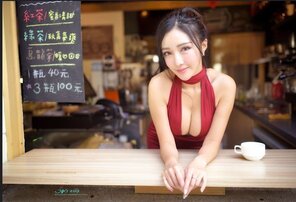 Asian beauty in coffee shop