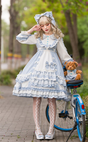 foto amatoriale Summer Wave High Waist Sweet Lolita OP Dress 02