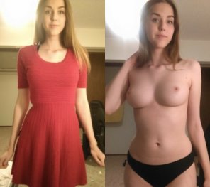 photo amateur Taking off her dress