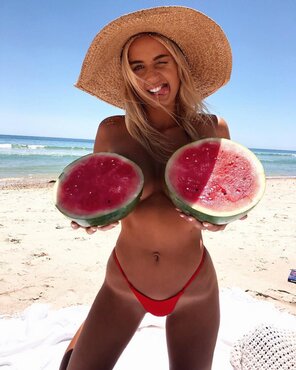 amateur photo Watermelon and tan lines