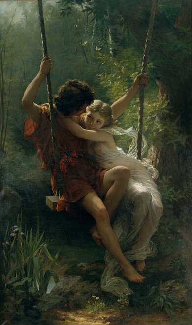 Springtime by Pierre Auguste Cot, 1873....the edge of wantonness...
