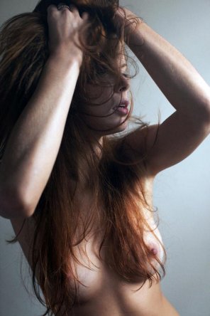 Topless redhead