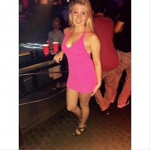 amateur pic Club girl with pink dress