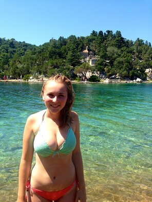 amateur pic Busty Blonde at the Beach
