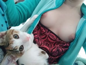 foto amatoriale Flashing tits AND pussy â™¥
