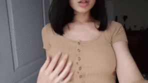 amateur photo Setting her boobs free