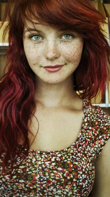 Cute redhead with freckles