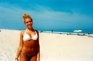 Blonde on beach