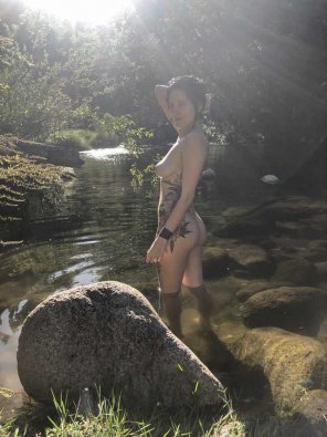 amateur photo Decided to take a nude while I sunbathed at the river on a hot day