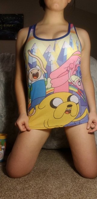 I [f]reaking love how amazing my tits look in my Adventure Time tank