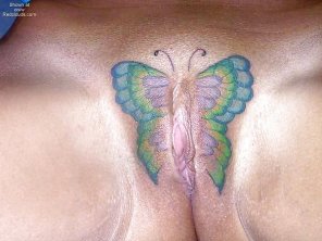 foto amadora amateur have a butterfly tat