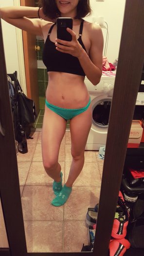 amateur pic I matched my socks with my panties today!