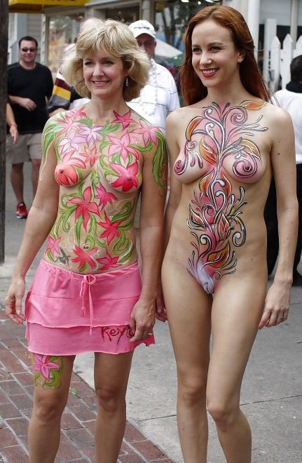 older and younger women body paint