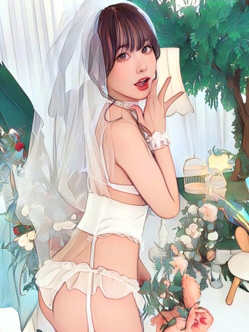 けんけん (Kenken - snexxxxxxx) White Wedding Dress (9)