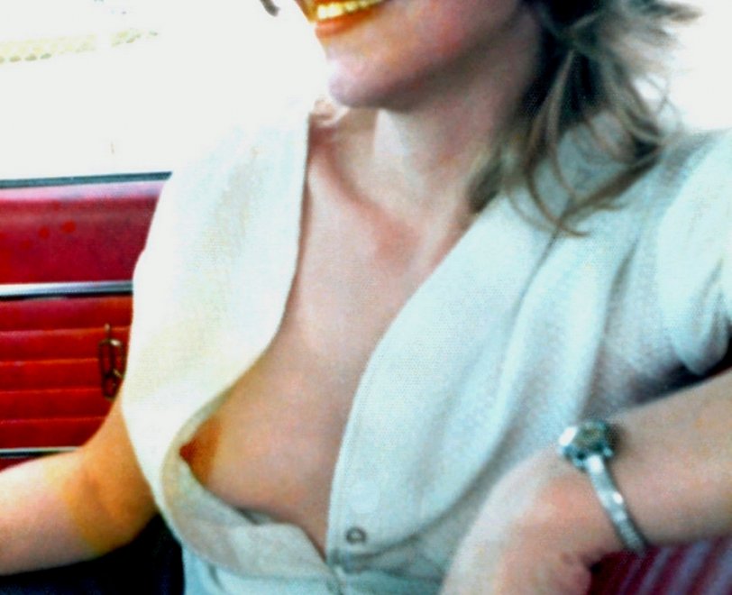 Vintage MILF braless in her bar pickup blouse