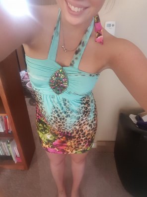 Here's my cute sundress. Wanna guess what lies beneath? ;) [F]