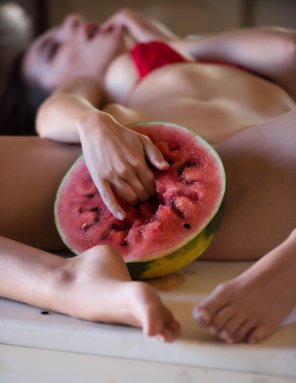 amateur photo Playing with Her Melon