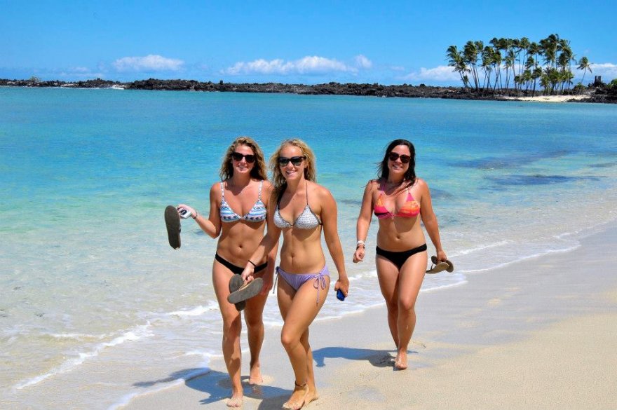 Girls on the Shore, Sandals in Hand