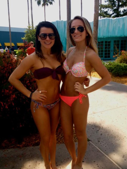 Two babes in bikinis