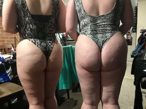amateur photo matching outfits and booty