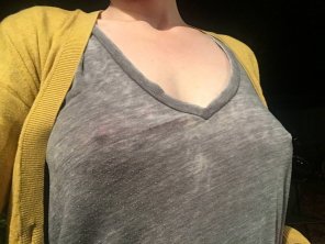 amateur pic Love wearing this to the bar and occasionally pushing the sweater to the side. [f]