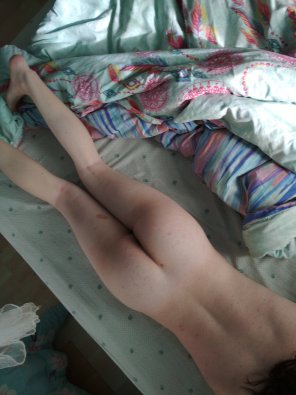 amateur photo such a big bed... gets lonely without another girl by my side
