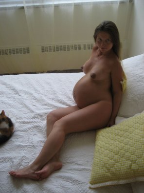 amateur pic Relaxing with her cat