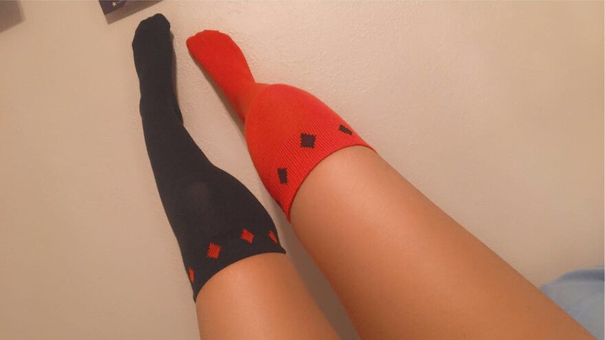 [OC] My red and black thigh highs for you! <3