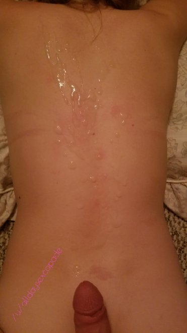 He [F]inished with a [M]assive load all over my back