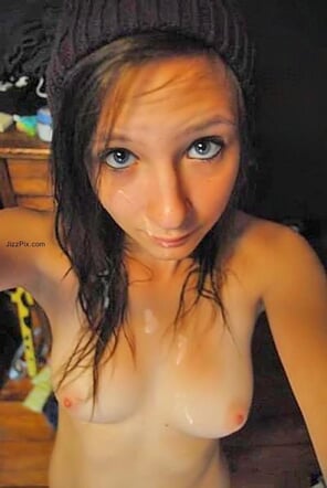 amateur photo brunette-gets-facialed-while-giving-head-6