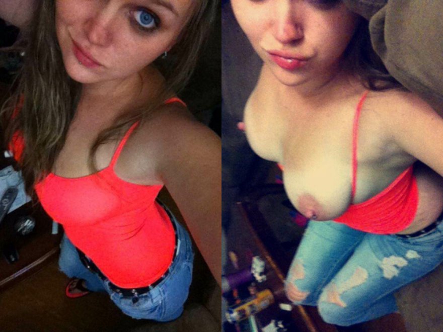 Tits and a hot pink tank