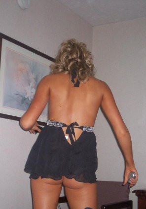 foto amateur Short black dress