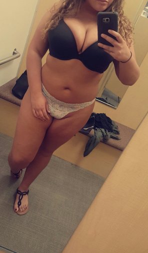 amateur photo My girl trying on a new bra